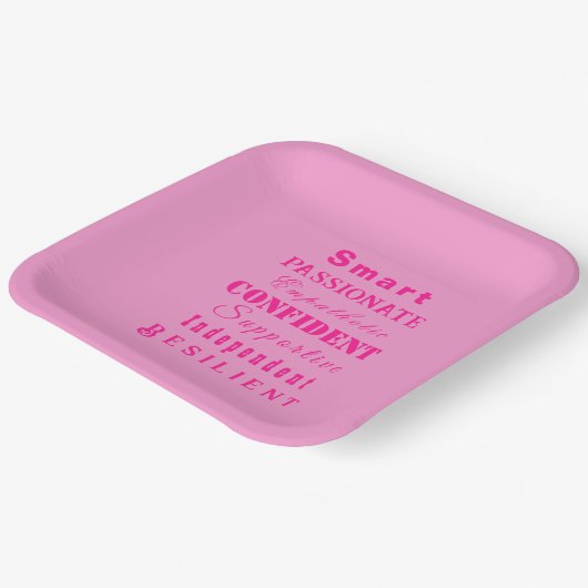 Die großen Frauen rosa Pappteller (Gewinkelt)