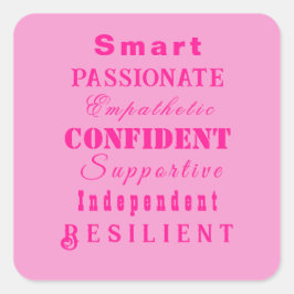 Die großen Frauen rosa Quadratischer Aufkleber