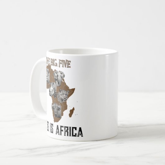Die großen fünf Afrika-Explorer Kaffeetasse (Vorderseite Links)