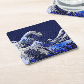 Die großen Hokusai Wellen-Chrom-Kohlenstoff-Blicke Rechteckiger Pappuntersetzer (angewinkelt)