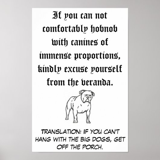 Die großen Hunde Poster (Vorne)