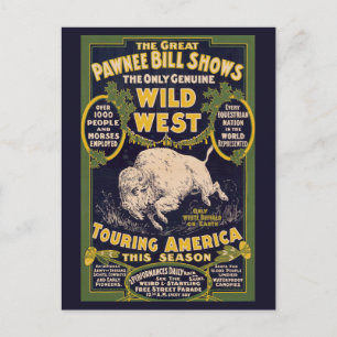 Die großen Pawnee Bill Shows, Vintage Zirkusposter Postkarte
