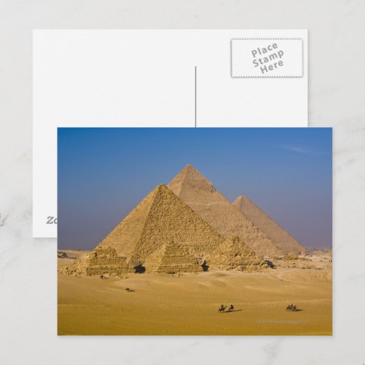 Die großen Pyramiden von Gizeh, Ägypten Postkarte (Vorne/Hinten)