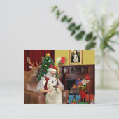 Die großen Pyrenäen des Weihnachtsmannes Feiertagspostkarte (Stehend Vorderseite)