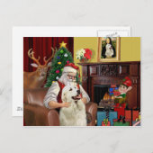 Die großen Pyrenäen des Weihnachtsmannes Feiertagspostkarte (Vorne/Hinten)