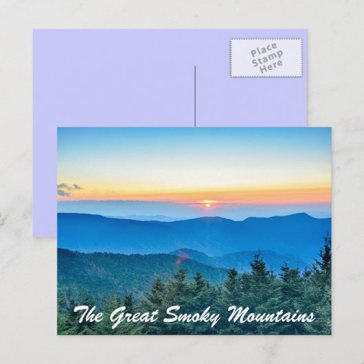 Die großen, rauchigen Berge Postkarte (Vorne/Hinten)