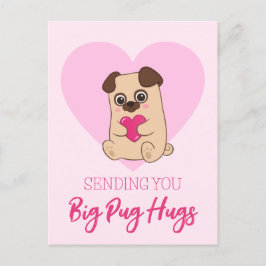 Die großen Schläger des Mops | Funny Niedlich Pink Postkarte