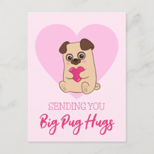 Die großen Schläger des Mops   Funny Niedlich Pink Postkarte
