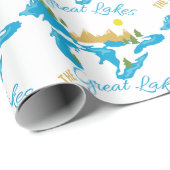 Die großen Seen Geschenkpapier (Rolleneckpunkt)