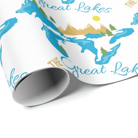 Die großen Seen Geschenkpapier (Rolleneckpunkt)