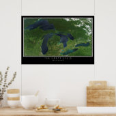 Die großen Seen von der Raumfahrtsatellitenkarte Poster (Küche)