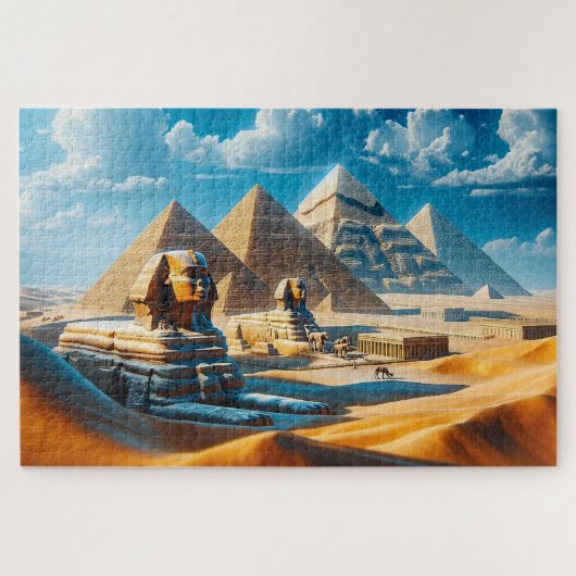 Die großen Sphinx- und Gizeh-Pyramiden Puzzle (Horizontal)