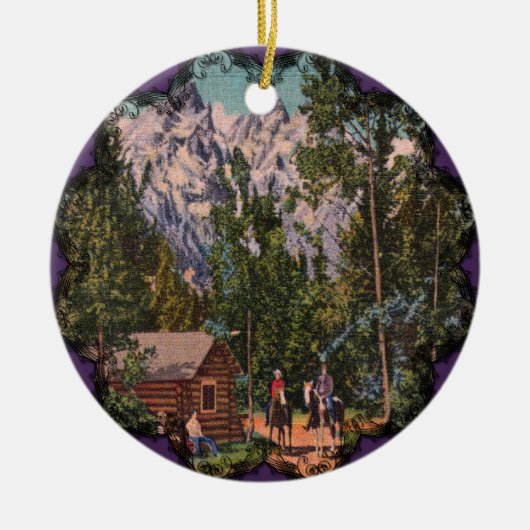Die Großen Tetons - Viktorianisches Zierwerk Keramik Ornament (Vorne)
