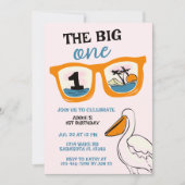 Die großen tropischen Mädchen zum ersten Geburtsta Einladung (Vorderseite)