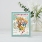 Die großen Umbrella-Neujahrsgrüße-Postkarte Postkarte (Stehend Vorderseite)