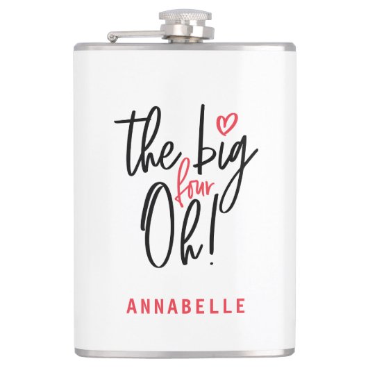 Die großen vier oh! 40. Party Flachmann (Vorderseite)