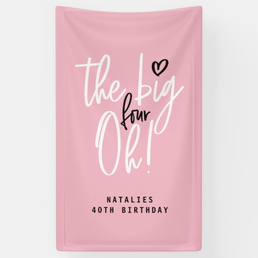 Die großen vier oh! Banner zum 40. Party (Vertikal)