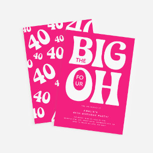 Die großen Vier OH! Pink 40. Geburtstag Einladung