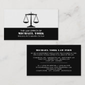Die Größenordnung der Justiz, rechtlich Beruflich Visitenkarte (Vorne/Hinten)