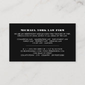 Die Größenordnung der Justiz, rechtlich Beruflich Visitenkarte (Rückseite)