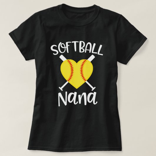 Die Großmutter-Enkelinspiel Softball-Nana-Frauen T-Shirt (Design vorne)