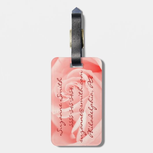 Die Großmutter-Rosa-Rosen-Gepäck-Umbau der Welt Gepäckanhänger (Rückseite vertikal)