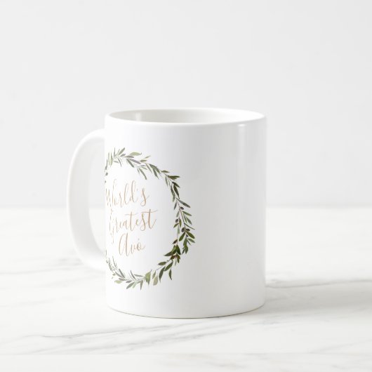 Die größte Avó der Welt | Olive Leaf Wreath Kaffeetasse (Vorderseite Links)