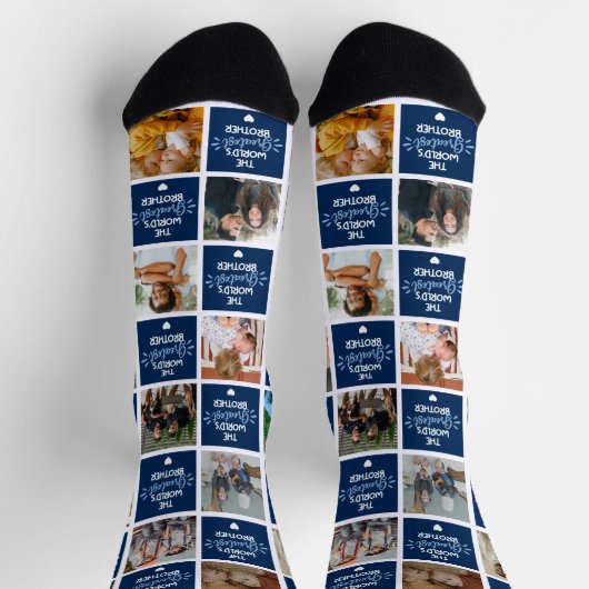 Die größte Brother Blue Foto Collage der Welt Socken (Oben)