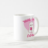 Die größte Cat-Mama der Welt Funny Niedlich Pink H Kaffeetasse (VorderseiteRechts)