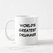 "Die größte Drummer-Tasse der Welt" Kaffeetasse (Links)
