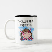Die größte große Schwester der brünetten Welt Zweifarbige Tasse (Links)