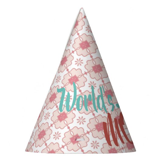 Die größte Mama der Welt | Blumenmuster | Anpassen Partyhütchen (Links)