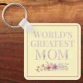 Die größte Mama der Welt Gelb und Blüte Schlüsselanhänger (Vorderseite)