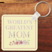 Die größte Mama der Welt Gelb und Blüte Schlüsselanhänger (Rückseite)