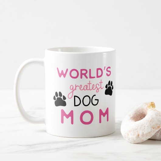 Die größte Mama von Hunden mit Foto in Pink Kaffeetasse (Mit Donut)