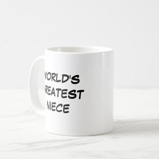 "Die größte Nichte der Welt"-Tasse Kaffeetasse (Vorderseite Links)