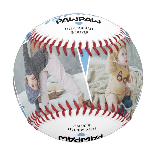 Die größte Pawpaw-4-Foto-Baseball der Welt Baseball (Vorderseite)