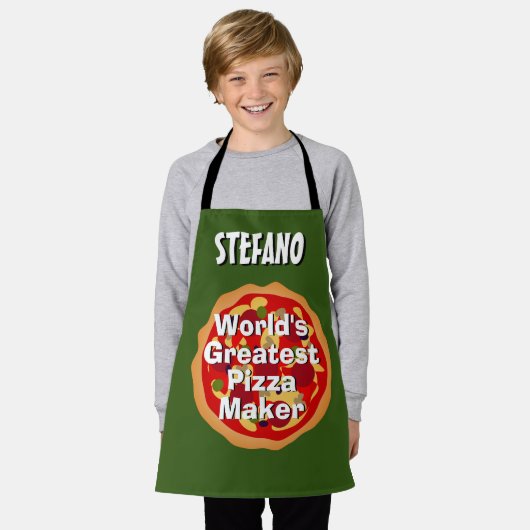 Die größte Pizza Maker Schürze für Kinder (Getragen)