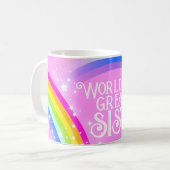 Die größte SISTER-Regenbogenlampe der Welt, rosa T Kaffeetasse (Vorderseite Links)