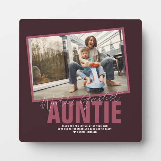 Die größte Tante der Welt | Modernes Foto Plaque Fotoplatte (Vorderseite)