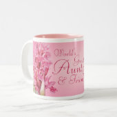 Die größte Tasse der Welt mit rosa Orchideen (Vorderseite Links)