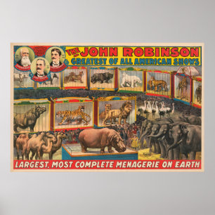 Die größte und vollständigste Menagerie von John R Poster