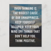 Die größte Ursache für Unglück Zitat Postkarte (Vorderseite)