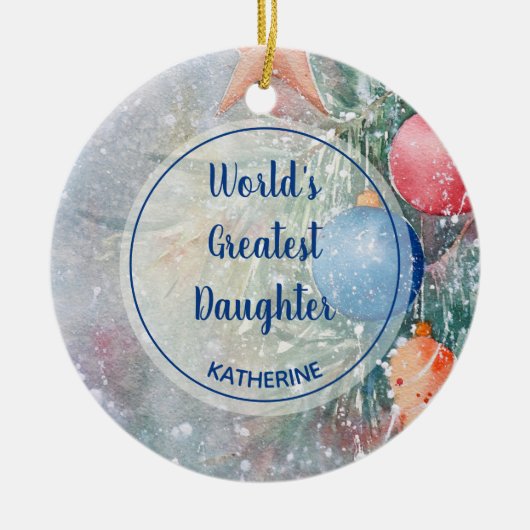Die größte Weihnachtswasserfarbe der Welt Keramik Ornament (Vorne)