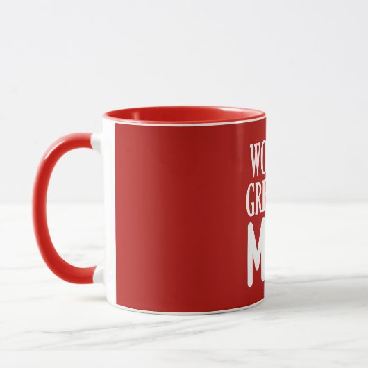 Die größte weiße Typografie der Mama der Welt Tasse (Links)