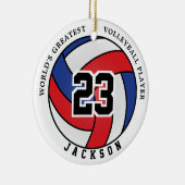 Die größten 🏐 der Welt: Rot, Weiß und Blau Keramik Ornament (Rechts)