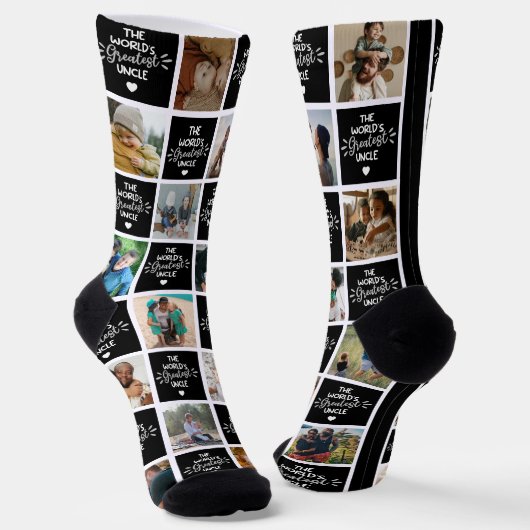 Die größten Onkel-Schwarz-Collage-Socken der Welt Socken (Gewinkelt)