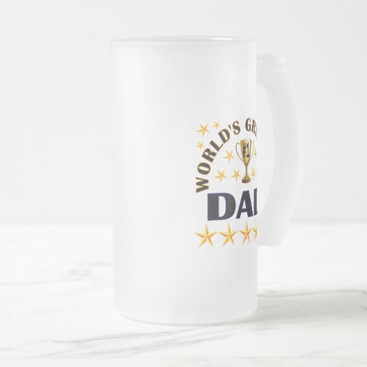 Die größten Vater-Trophäen der Welt Mattglas Bierglas (VorderseiteRechts)