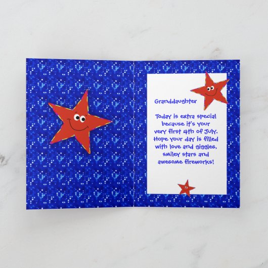 Die Großtochter am ersten 4. Juli Karte (Innenseite)