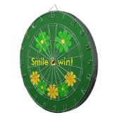 Die grün-gelben, milden Blume auf grün Dartscheibe (Vorderseite rechts)